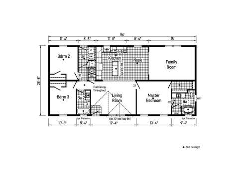 Westlake Ranch 28563C | 3 bedroom, 2 bathroom, 1493 sqft home | Built by Cavco - Dorchester in Dorchester, WI.