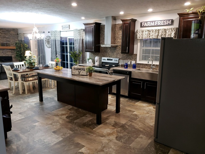 Gorgeous kitchen in the Masters Series Blackthorn Model 92526, a modular home by Fairmont Homes

