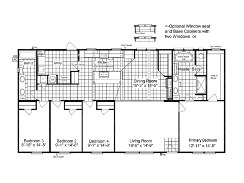 Kensington 30604K | 4 bedroom, 2 bathroom, 1800 sqft home | Built by Cavco - Fort Worth in Fort Worth, TX.