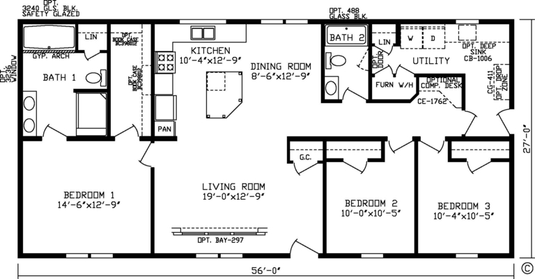 The Newport | 3 bedroom, 2 bathroom, 1512 sqft home. Built by Cavco - Nappanee in Nappanee, IN.