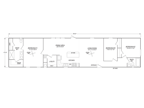 Topaz 18763A | 3 bedroom, 2 bathroom, 1368 sqft home. Built by Cavco - Presidio in Presidio, TX