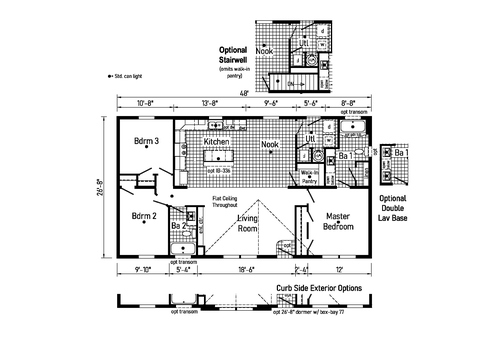 Rigel 28483B | 3 bedroom, 2 bathroom, 1280 sqft home. Built by Cavco - Clarion in Shippenville, PA.