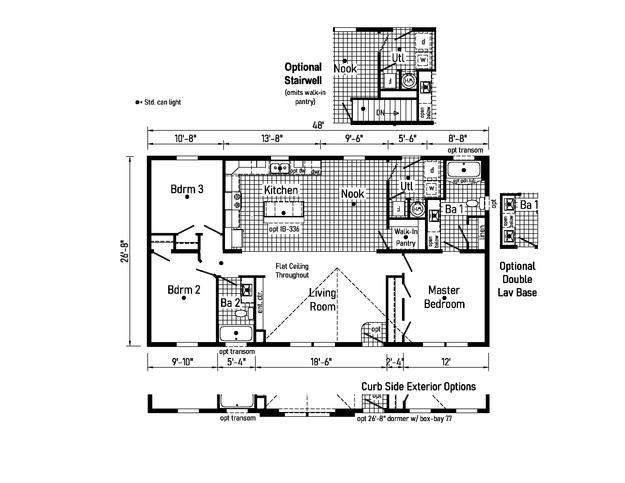 Rigel 28483B | 3 bedroom, 2 bathroom, 1280 sqft home. Built by Cavco - Clarion in Shippenville, PA.