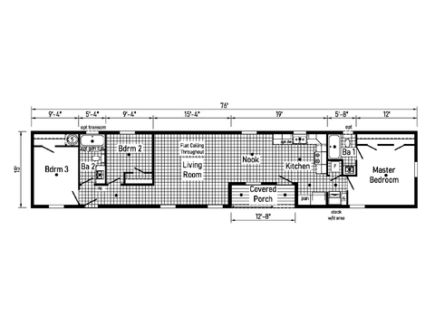 Pluto 16763C | 3 bedroom, 2 bathroom, 1140 sqft home. Built by Cavco - Clarion in Shippenville, PA.