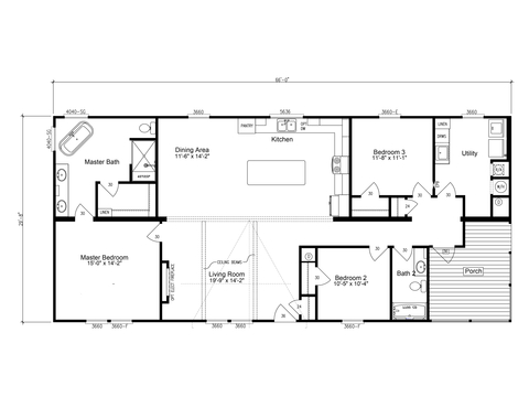 The Gulf 32663A | 3 bedroom, 2 bathroom, 1806 sqft home | Built by Cavco - Moultrie in Moultrie, GA.