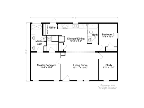 Craft Select 28402A | 2 bedroom, 2 bathroom, 1066 sqft home. Built by Cavco - Plant City in Plant City, FL.
