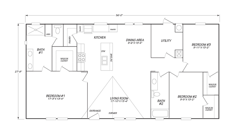 Topaz series | 3 bedroom, 2 bathroom, 1568 sqft home. Built by Cavco - Duncan in Duncan, OK.