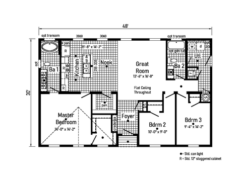 Pineview | 3 bedroom, 2 bathroom, 1440 sqft home | Built by Cavco - Goshen in Goshen, IN.