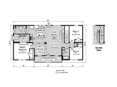 Grand 28543BM | 3 bedroom, 2 bathroom, 1516 sqft home. Built by Cavco - Manorwood in Emlenton, PA.