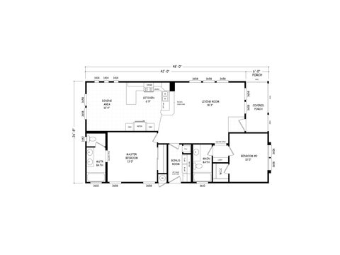 Sedona Ridge 28482B | 2 bedroom, 2 bathroom, 1218 sqft home | Built by Cavco - Goodyear in Goodyear, AZ.