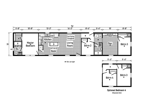 Uranus 16763A | 3 bedroom, 2 bathroom, 1140 sqft home. Built by Cavco - Clarion in Shippenville, PA.
