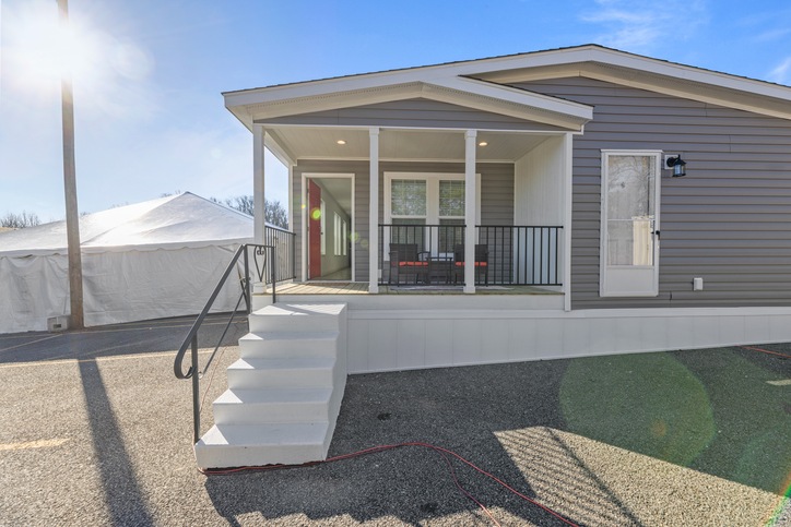 First HUD Approved Nationally Available Duplex | Side A: 3 bedroom, 2 bathroom, 1050 sqft. | Side B: 2 bedroom, 1 bathroom, 1050 sqft. Double porch.