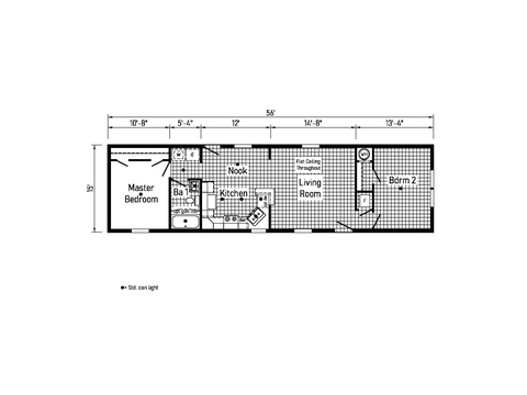 Eastland Concepts 16562A | 2 bedroom, 1 bathroom, 840 sqft home. Built by Cavco - Shippenville in Shippenville, PA.