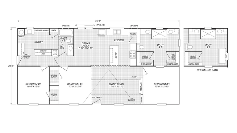 The Champ 28563T | 3 bedroom, 2 bathroom, 1493 sqft home. Built by Cavco - Lafayette in Lafayette, TN