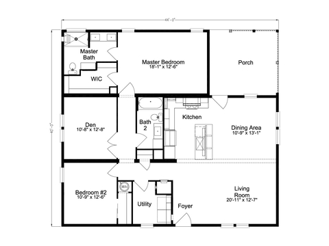 Chase II 40442A | 2 bedroom, 2 bathroom, 1760 sqft home. Built by Cavco - Plant City in Plant City, FL.