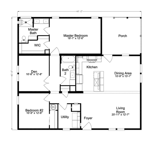 Chase II 40442A | 2 bedroom, 2 bathroom, 1760 sqft home. Built by Cavco - Plant City in Plant City, FL