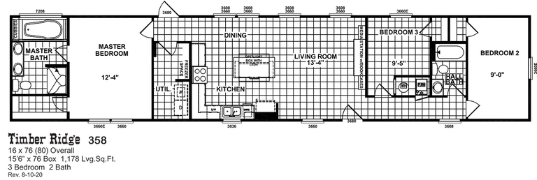 Timber Ridge 358 Silver Spur Series Manufactured Home Houston TX
Floorplan