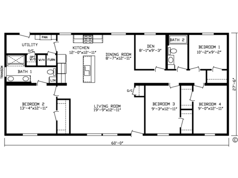 The Dublin 28604AM | 4 bedroom, 2 bathroom, 1650 sqft home | Built by Cavco - Montevideo in Montevideo, MN.