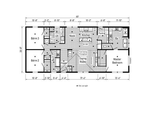 Vivid Blazer Bravo 28603N | 3 bedroom, 2 bathroom, 1600 sqft home. Nationally available model. Built by Cavco - Clarion in Shippenville, PA.