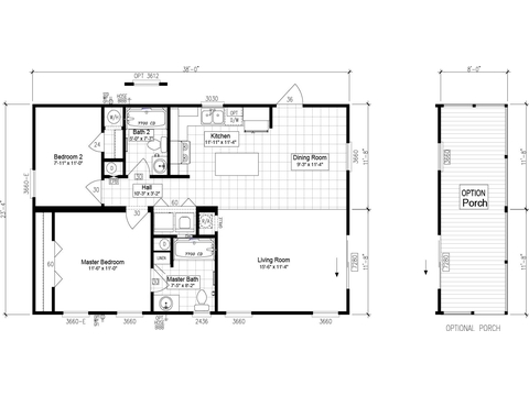Heath 24382A | 2 bedroom, 2 bathroom, 912 sqft home | Built by Cavco - Moultrie in Moultrie, GA.