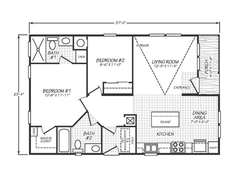Solaris 24372P | 2 bedroom, 2 bathroom, 775 sqft home | Built by Cavco - Goodyear in Goodyear, AZ.