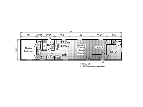 Beacon Prestige 14643A | 3 bedroom, 2 bathroom, 853 sqft home. Built by Cavco - Shippenville in Shippenville, PA.