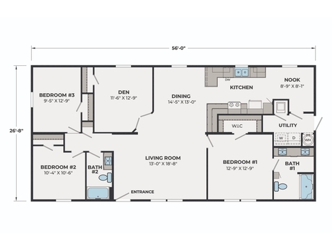 Summit Ridge 28563N | 3 bedroom, 2 bathroom, 1492 sqft home. Built by Cavco - Lancaster in Lancaster, TX.
