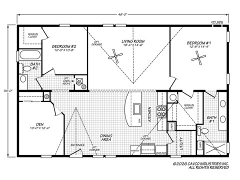 Harbor View 30482A | 2 bedroom, 2 bathroom, 1440 sqft home. Built by Cavco - Plant City in Plant City, FL.