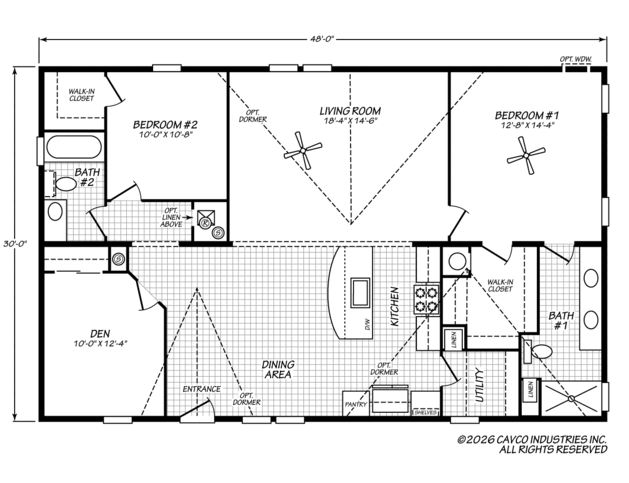 Harbor View 30482A | 2 bedroom, 2 bathroom, 1440 sqft home. Built by Cavco - Plant City in Plant City, FL.