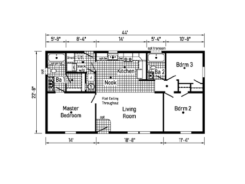Bungalow 10 24443A | 3 bedroom, 2 bathroom, 997 sqft home. Built by Cavco - Clarion in Shippenville, PA.