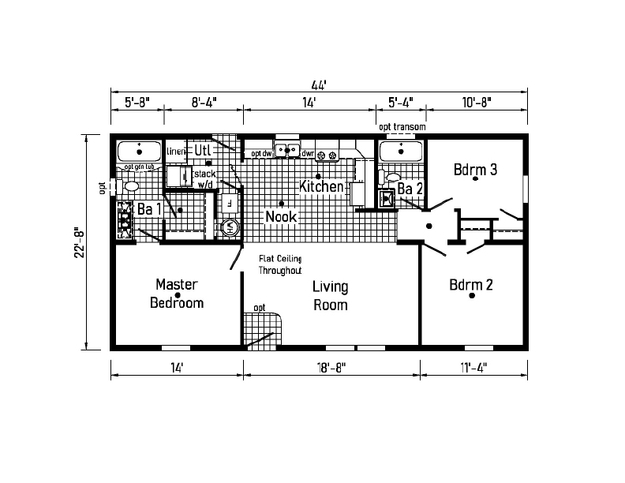 Bungalow 10 24443A | 3 bedroom, 2 bathroom, 997 sqft home. Built by Cavco - Clarion in Shippenville, PA.
