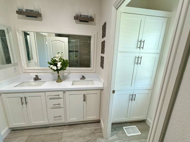 Lots of storage in primary bathroom