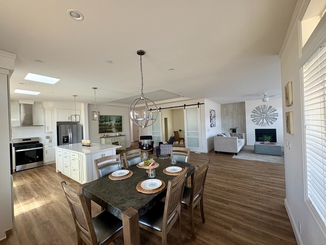 Dining area with natural lighting