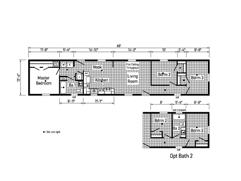 Westlake Single 14683A | 3 bedroom, 1 bathroom, 907 sqft home | Built by Cavco - Dorchester in Dorchester, WI.