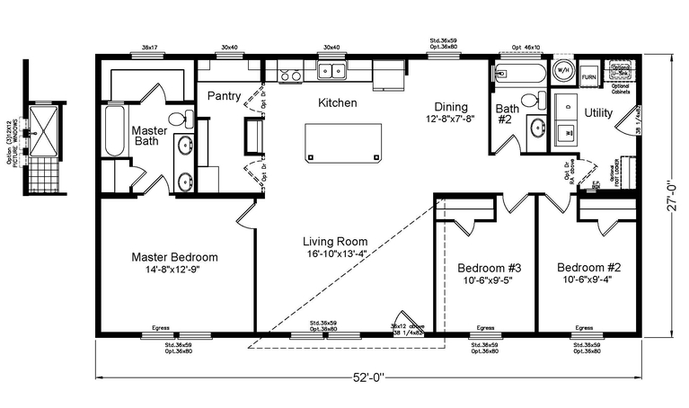 Canyon 27523C | 3 bedroom, 2 bathroom, 1388 sqft home | Built by Cavco - Millersburg in Millersburg, OR.