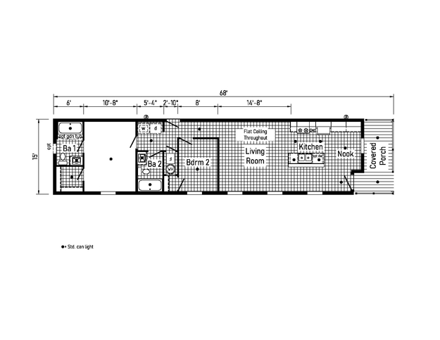 Eastland Concepts 16682B | 2 bedroom, 2 bathroom, 1020 sqft home. Built by Cavco - Shippenville in Shippenville, PA