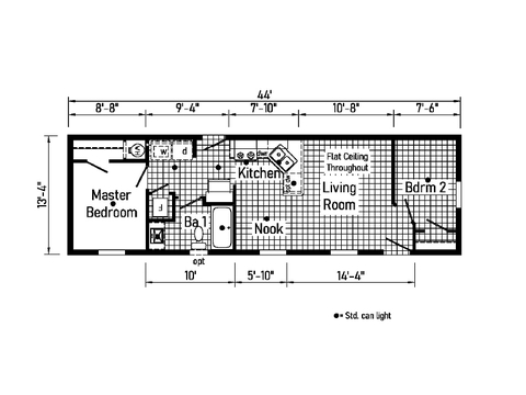 Eastland Concepts 14442A | 2 bedroom, 1 bathroom, 587 sqft home. Built by Cavco - Shippenville in Shippenville, PA.