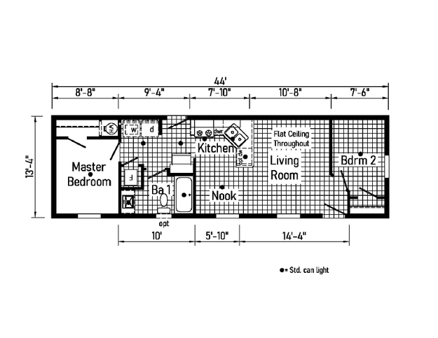 Eastland Concepts 14442A | 2 bedroom, 1 bathroom, 587 sqft home. Built by Cavco - Shippenville in Shippenville, PA.