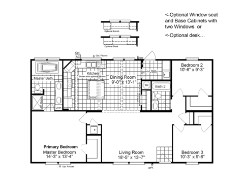 Arlington 28483A | 3 bedroom, 2 bathroom, 1312 sqft home | Built by Cavco - Fort Worth in Fort Worth, TX.