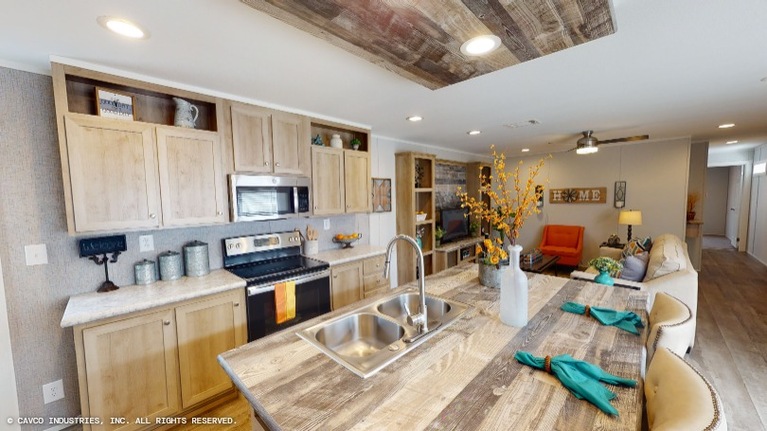 White Oak 16763B | 3 bedroom, 2 bathroom, 1140 sqft home. Built by Cavco - Lancaster in Lancaster, TX.