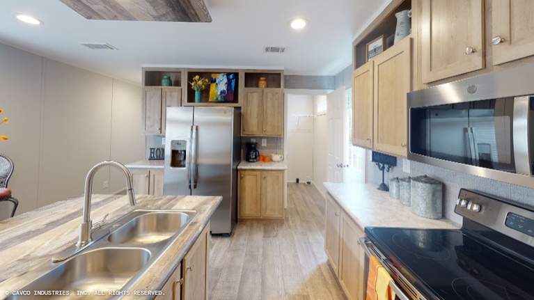 White Oak 16763B | 3 bedroom, 2 bathroom, 1140 sqft home. Built by Cavco - Lancaster in Lancaster, TX.