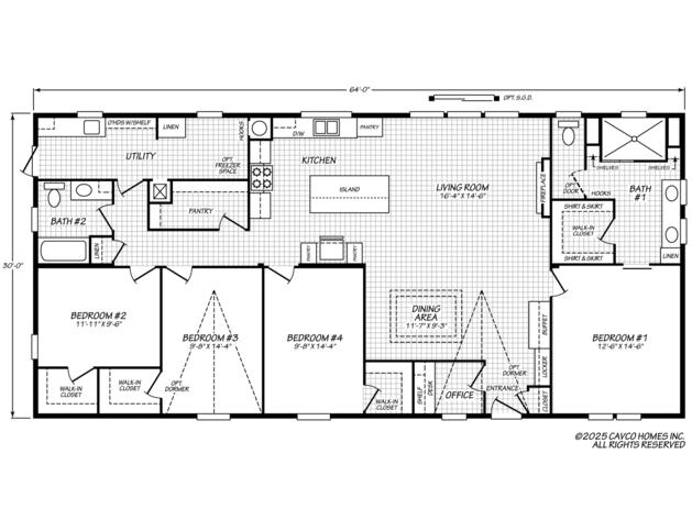 Excalibur 32644X | 4 bedroom, 2 bathroom, 1920 sqft home. Built by Cavco - Lafayette in Lafayette, TN.