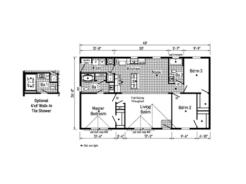 Westlake Ranch 28483B | 3 bedroom, 2 bathroom, 1280 sqft home | Built by Cavco - Dorchester in Dorchester, WI.