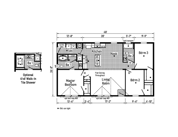 Westlake Ranch 28483B | 3 bedroom, 2 bathroom, 1280 sqft home | Built by Cavco - Dorchester in Dorchester, WI.
