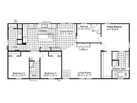 Pecan Valley 28603P | 3 bedroom, 2 bathroom, 1640 sqft home | Built by Cavco - Fort Worth in Fort Worth, TX.