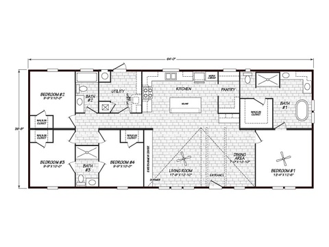 Aura 28644N | 4 bedroom, 3 bathroom, 1706 sqft home. Built by Cavco - Deming, in Deming, NM. Nationally available model.
