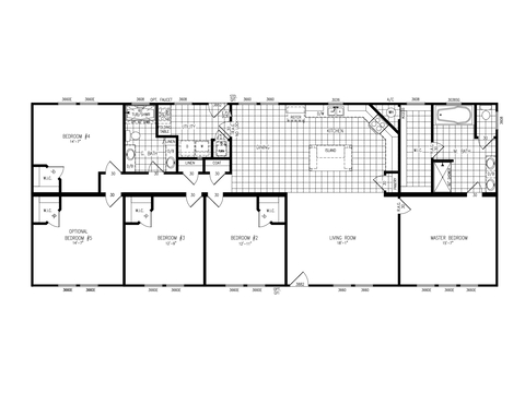 Earnhardt 32765M | 5 bedroom, 2 bathroom, 2280 sqft home. Built by Cavco - Lake Arlington in Fort Worth, TX.