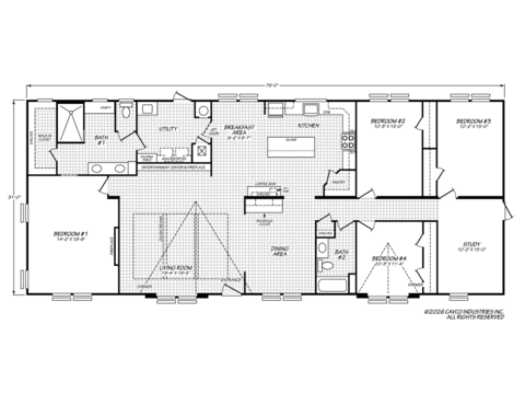 Modern Farmhouse II 32764A | 4 bedroom, 2 bathroom, 2356 sqft home. Built by Cavco - Austin in Austin, TX.