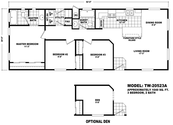 20 Wide Homes 20523a Manufactured Home From Durango Homes A Cavco Company 6312