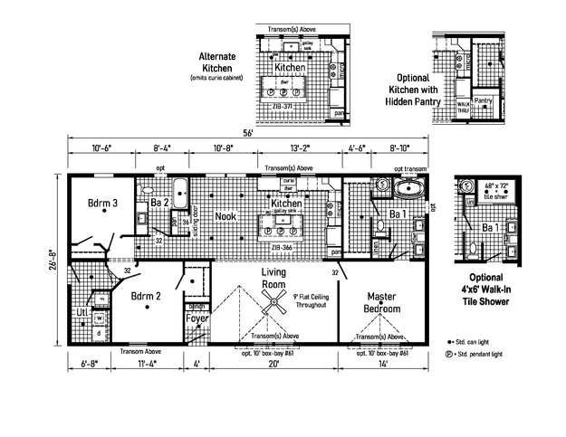 Sapphire 28563A | 3 bedroom, 2 bathroom, 1493 sqft home | Built by Cavco - Dorchester in Dorchester, WI.